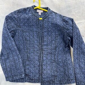 Chicos 2 Lightweight Quilted Denim Jacket